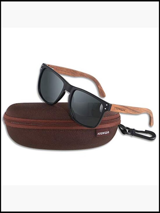Polarized Wood Frame Sunglasses UV Protection Square Sun Glasses main image 6